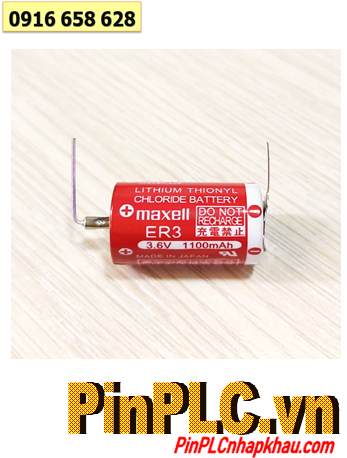 Maxell ER3, Pin Maxell ER3 lithium 3.6v size 1/2AA (chân thép) Made in Japan